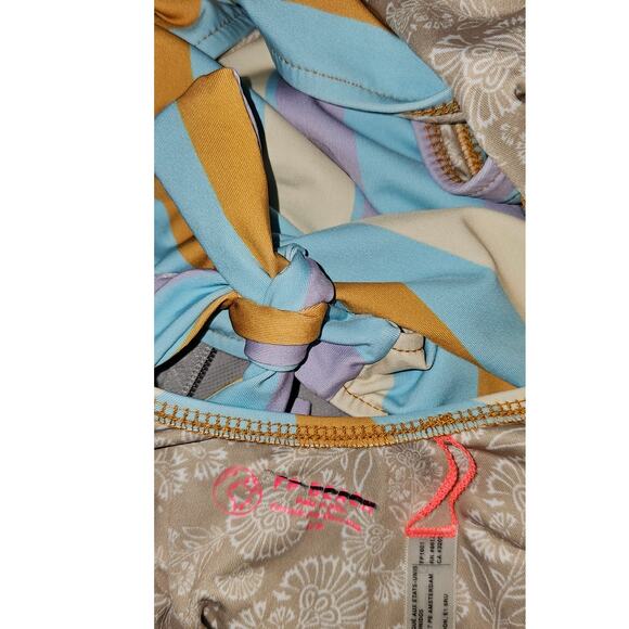 New Free People free-est The Pamela Striped One-Piece Swimsuit $178 SMALL Blu - Picture 5 of 5